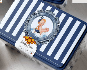 Brittany "Galettes & Palets" Gift Box (Retro Kids Stripes) by La Trinitaine - 300g