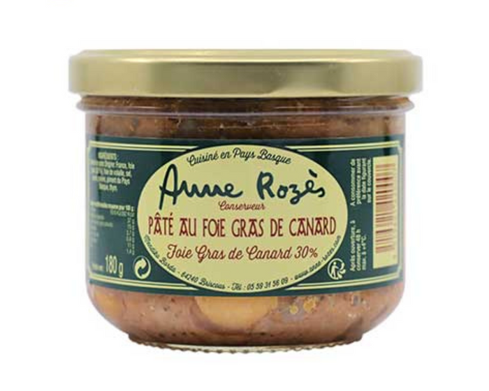 Pâté au Foie Gras de Canard par Anne Rozès - 180g